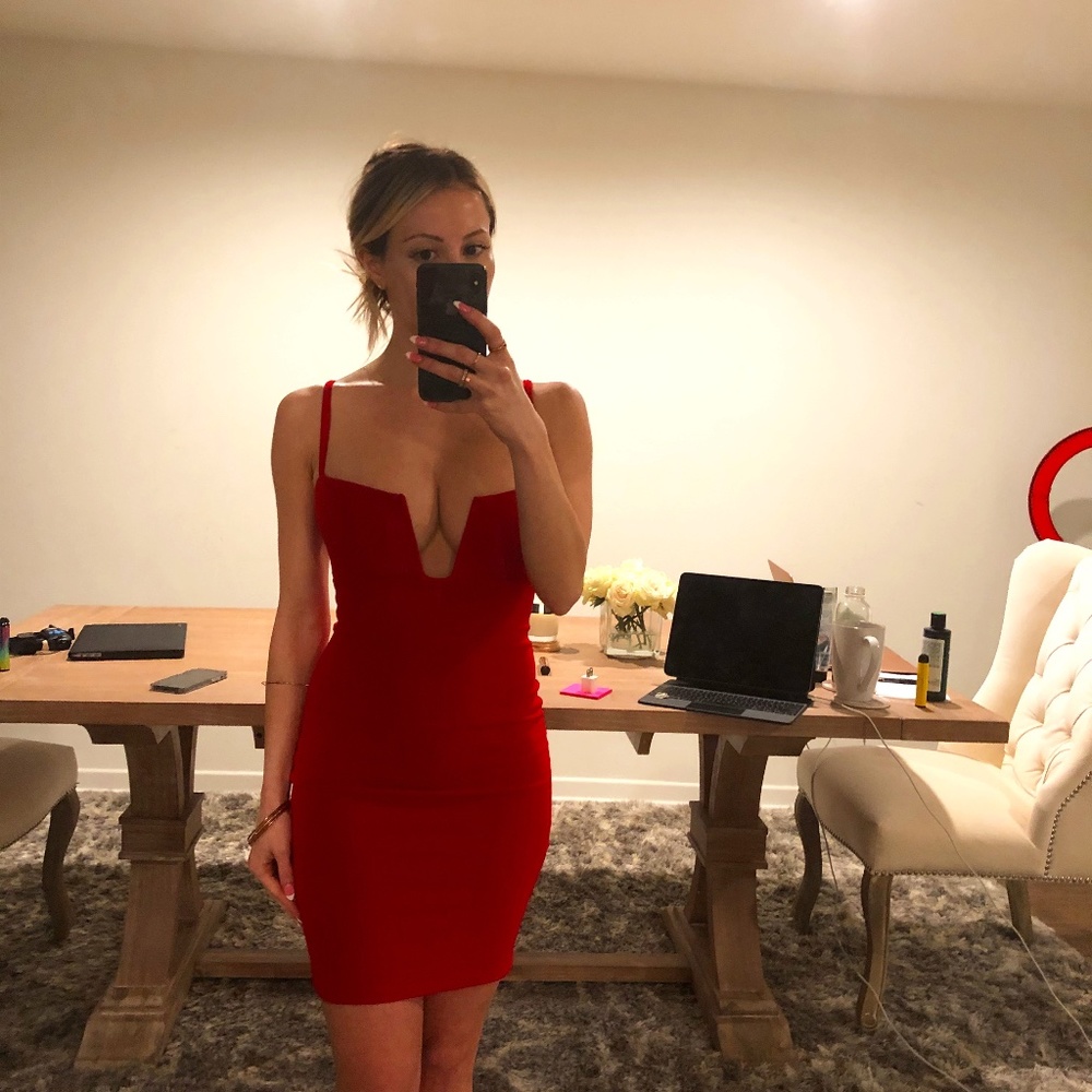 Nookie Midi Dress Red